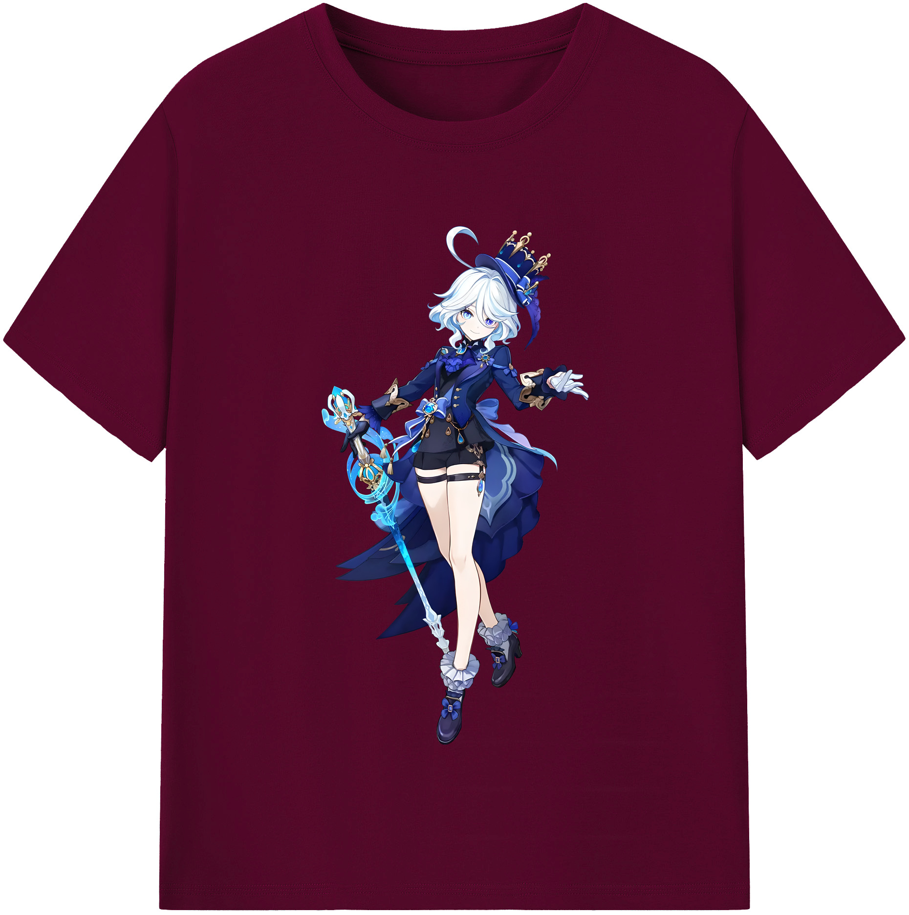 げんし神 フリーナ genshin Furina レディースカジュアルプリントTシャツ（綿100％）